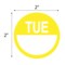 Nevs Dissolvable DaySpots - Tuesday 2" circle White w/Yellow DDOT-T2W - alternate 2